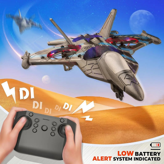 2.4GHZ RC Plane, Remote Control Airplane, RC Helicopter, 360° Flip Fighter Jet Toy,